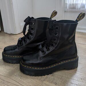 Dr. Martens Molly Platform Boots – Size 7 – Satin Ribbon Laces